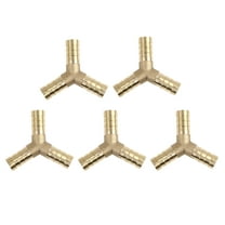 10mm Hose Barb Brass Pipe 3 Way Y Fitting Thread Connector Adaptor for Air Water Gas Oil 5pcs