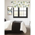 thumbnail image 3 of Kitchen Valances for Window, Summer Yellow Lemon Leaves Light Filtering Rod Pocket Valance Curtain, Country White Floral Short Curtains Window Topper for Bedroom Bathroom Living Room 42x12in, 3 of 9