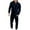Navy, variant on APEXFWDT Onesie Men's Hooded Jumpsuit Zip Up One Piece Playsuit Jogger Sweatsuit Overall Romper Men Fashion Long Sleeve Jumpsuit Hooded Onesie Sweatsuit