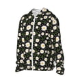 thumbnail image 2 of Pofeuu Daisy Print Sun Protection Outdoor Lightweight Full Zip UV Cooling Hoodie Long Sleeve Summer Clothing for Outdoor Hiking-Small, 2 of 5