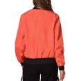 thumbnail image 3 of Abrigo Casual con Cremallera para Mujeres INSPIRE CHIC, Chaqueta Bomber, Rompevientos con Bolsillos XS Naranja, 3 of 6