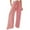 Pink, variant on Admvng Wide Leg Pants Woman Casual Lightweight Drawstring Elastic Waist Beach Travel Pants with Pockets S-5XL