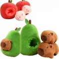 thumbnail image 2 of Adorable Capybara in Avocado Plushie Soft Fuzzy Plush Pig Hide In Apple Plush Capibara Toy Throw Pillow Birthday Gift XMas, 2 of 8
