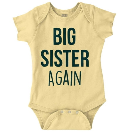 

Big Sister Again Older Sibling Cute Bodysuit Jumper Girls Infant Baby Brisco Brands 18M