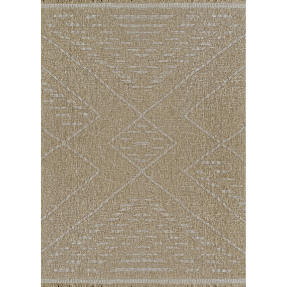 Couristan Naturalistic Rattan Indoor/ Outdoor Area Rug, Natural-Cream, 2'7" x 9'10" Runner