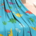 thumbnail image 3 of LightBlue Cartoon Dinosaurs Pterosaurs Pattern Blanket,Comfortable Soft Flannel Throw Blanket,All Season,Warm Lightweight Blankets for Sofa Bed Couch Living Room Chair,30"x40", 3 of 4
