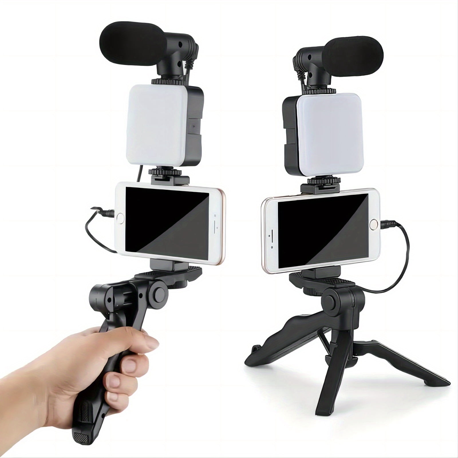 Podcast And Video Blogging Kit - Record Your Own Podcasts And Video Blogs Like Your Favorite Influencers! Folding Tripod, LED Lights And Microphone