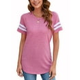 thumbnail image 2 of LELINTA Womens T Shirts Short Sleeve Tunic Tops Loose Crewneck Color Block Casual Tee Shirts Blouses, 2 of 4