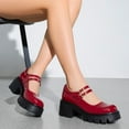 thumbnail image 5 of BURUDANI Chic High Heel Platform Mary Janes with Double Straps, Round Toe, Padded Collar, 5 of 6