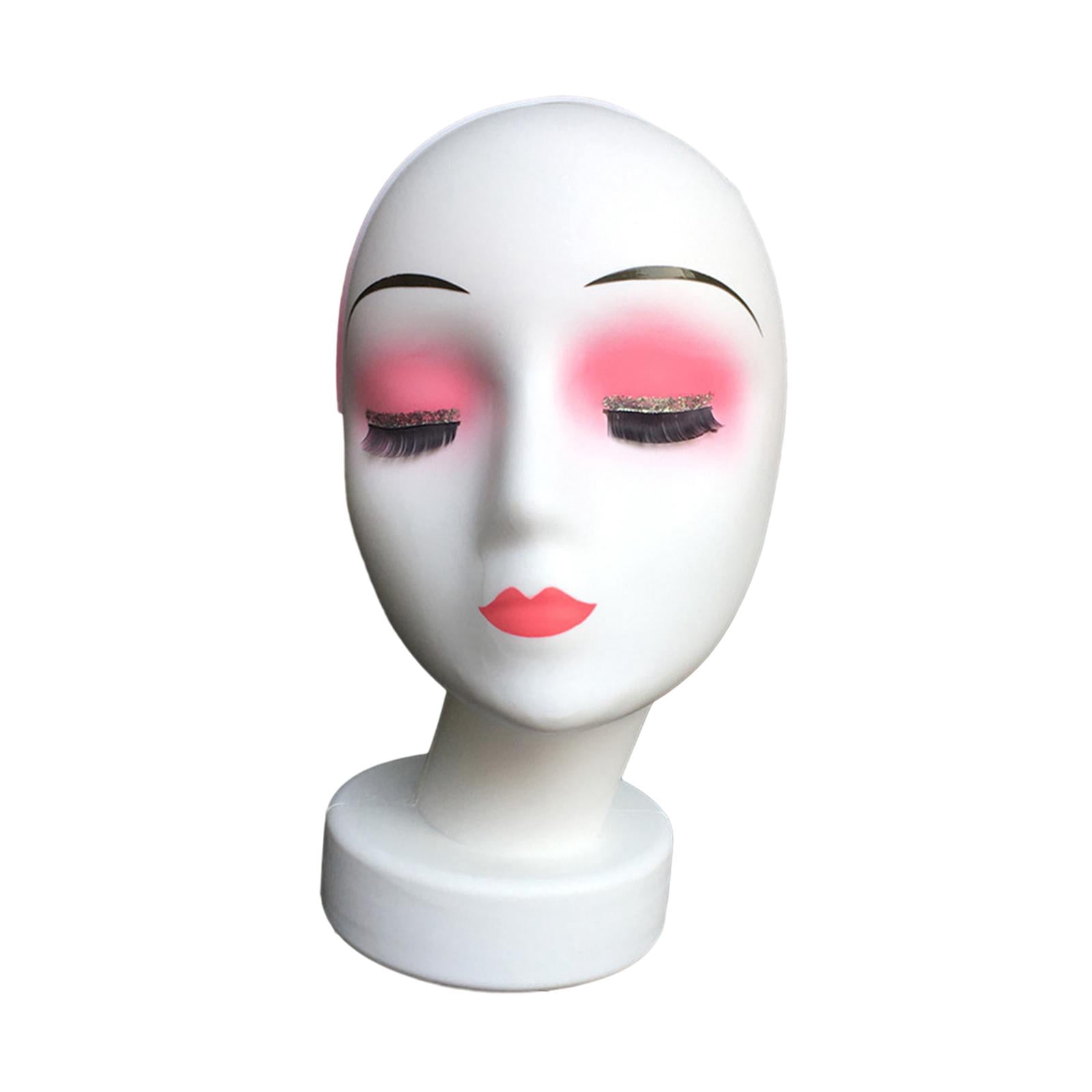 Stgfyxgs Hat Display Rack Female Head Mannequin Display Model Manikin for Headwear Jewelry Glasses Hats Making Styling D