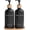 Black Sl, variant on Amber Glass Soap and Lotion Dispenser Set with Tray by  - Hand Soap Dispenser Bathroom Set - Glass Bottles with Pump - Bamboo Home Accessories & Modern Bathroom Decor for Airbnb (Amber)