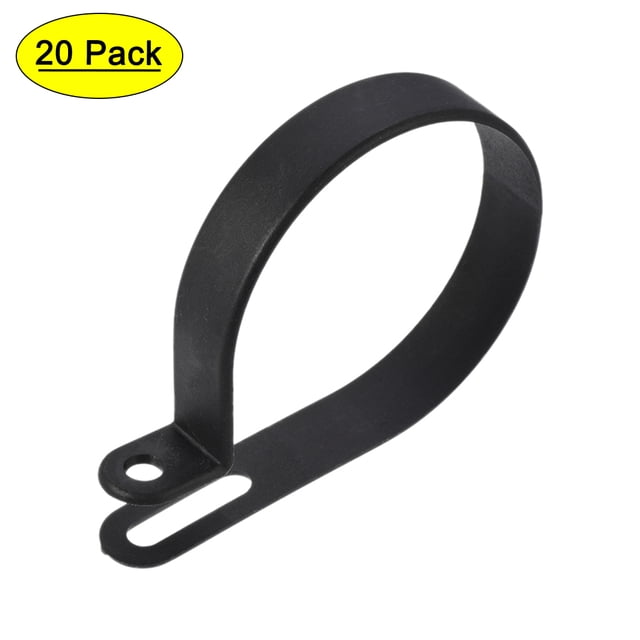 Clips de cable soporte tipo R 50mm sujetador para gestión de cables de oficina en casa negro 20 piezas