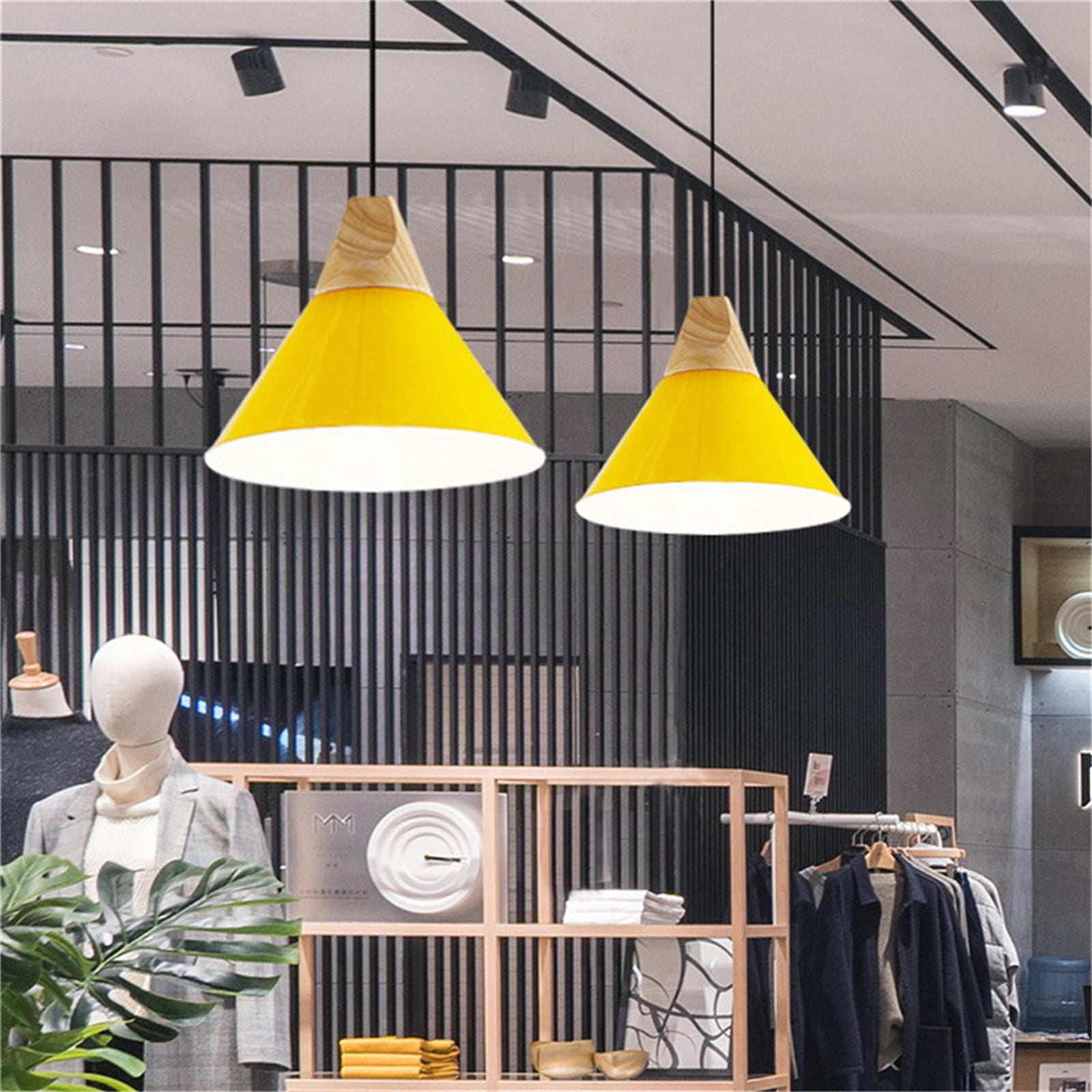 JLOWCO Led Hanging Lights with Plug in Cord,modern Pendant Lights Kitchen Island Lighting Yellow Light Fixture Dining Room (LED Bulb Include)