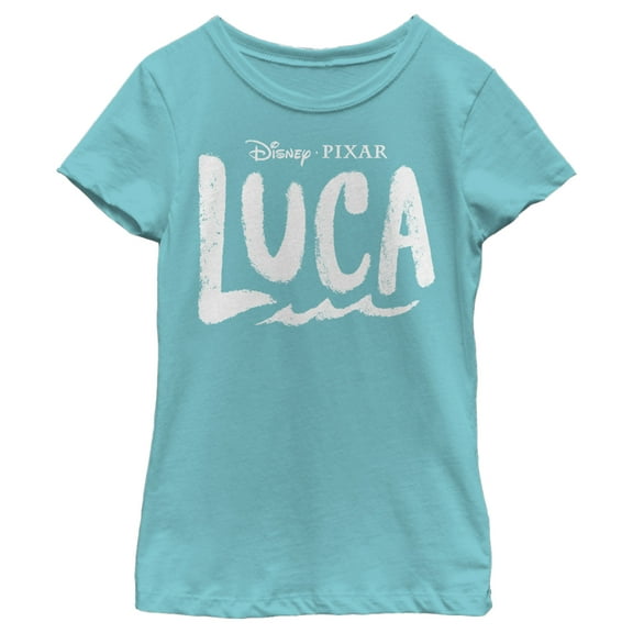 Girl's Luca Logo Graphic Tee Tahiti Blue Large
