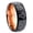 Black And Rose Gold, variant on Etched Lord's Prayer Cross Concave Black Tungsten Men Ring 10MM