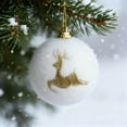 thumbnail image 5 of chaungfeng 6 Pcs Christmas Ball Ornaments, 2.36 Inch with Elk Snowflake Pattern Christmas Foam Plush Ball Ornaments, Hanging Decorations for Trees Fireplace Holiday Party Decor, 5 of 9