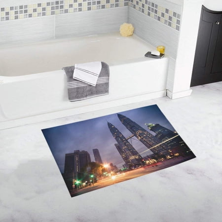 CADecor Malaysia Kuala Lumpur City Non-Slip Bath Mat Rug Bath Doormat Floor Rug 30x18 inches
