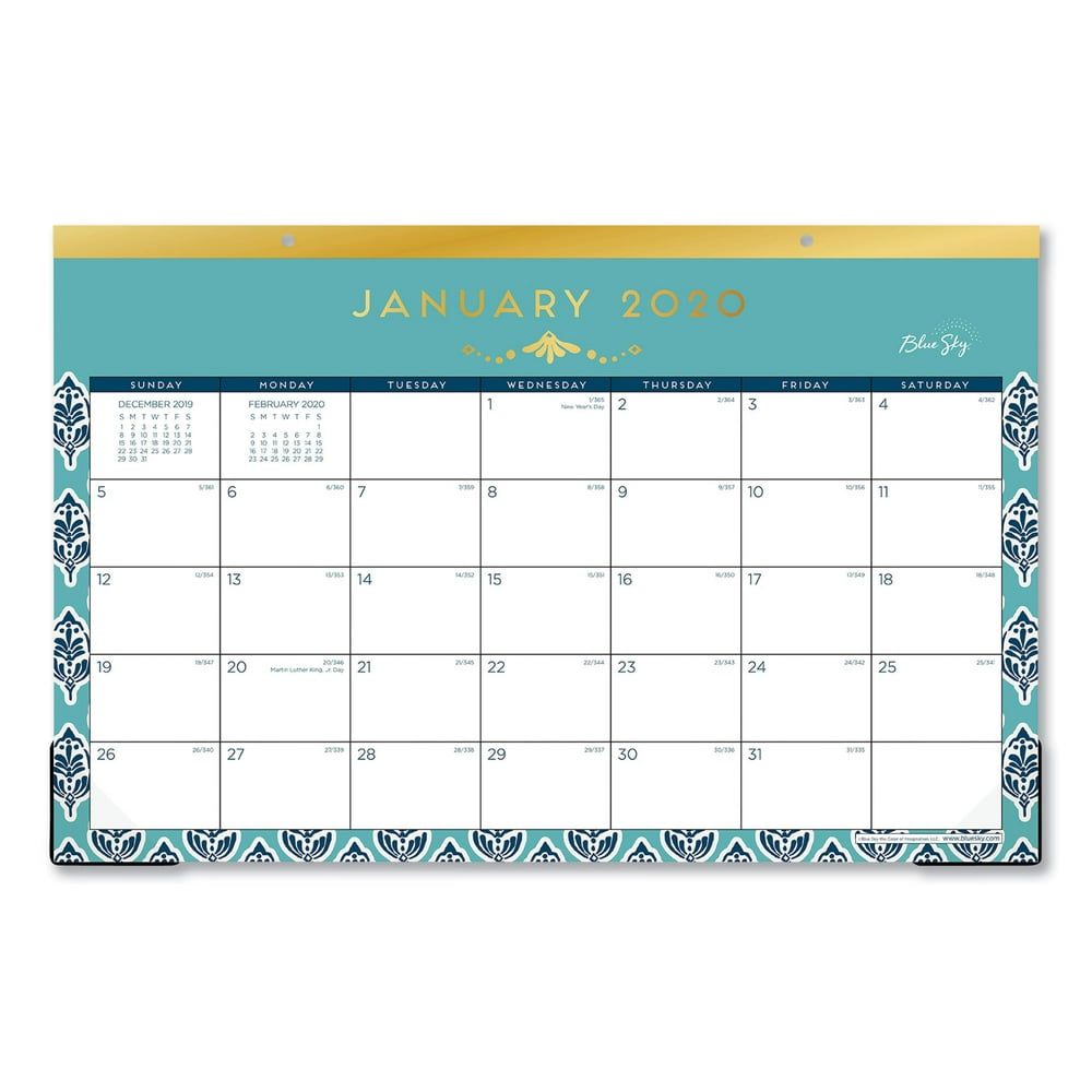Blue Sky 2020 Desk Pad Calendar, Ruled Blocks, 17" x 11", Sullana