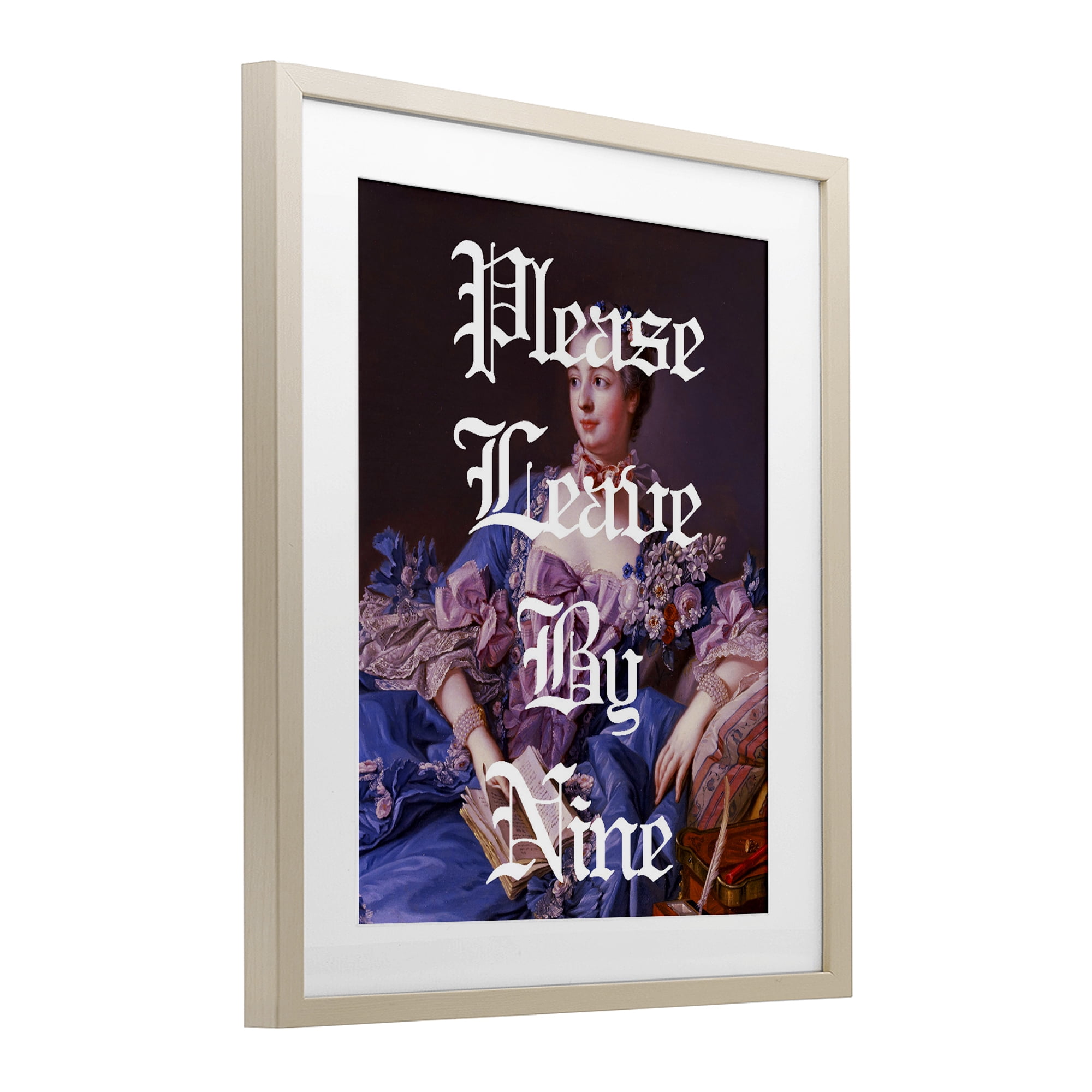 Please Leave By Nine Birch Framed Print Under Glass, design by Lil' Rue