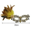 thumbnail image 3 of Xfvqtps Mardi Gras Mask for Women Masquerade Masks Half Face Feather Rhinestone Hollow out Carnival Mask for Makeup Performance Ball Party Gold, 3 of 5