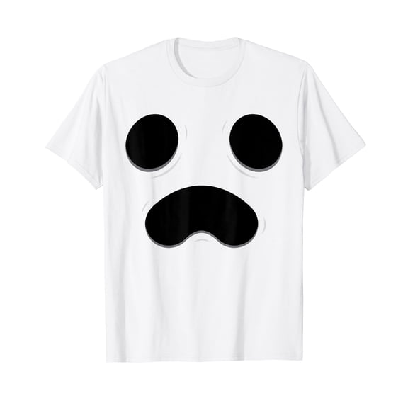 Halloween Ghost Face White T-Shirt Casual Short Sleeve Tee