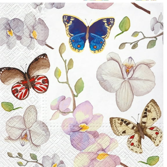 Keep Unique Spring Butterfly Paper Luncheon Napkins, Decoupage Napkins, Assorted Color, 20/Pack