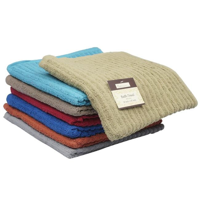 DDI 2332477 24 x 42 in. Ribbed Bath Towel Assorted Colors, Case of 72