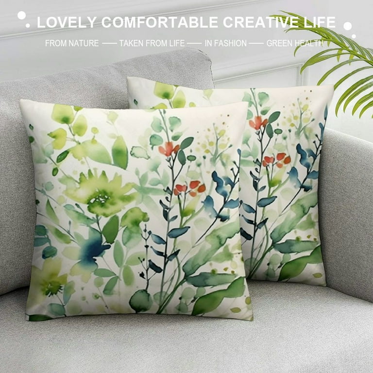 CANFLASHION Sage Green Pillow Covers Fall Farmhouse Print Decorative Pillows for Couch Outdoor Pillows Case Green Throw Pillow Cover for Living Room Bedroom Cushion Covers for Home Decor Walmart