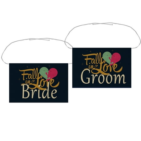 GCKG Mr & Mrs Chair Banner Set Fall In Love Sweet Love Background Chair Sign Garland for Rustic Vintage Wedding Party Chair Decoration