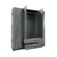 thumbnail image 6 of Cambridge Freestanding Wardrobe Cabinet Matte Gray 4-door with outside 2-drawer, 6 of 20