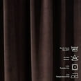 thumbnail image 4 of 3S Brother's Extra Long Solid Luxury Matte Velvet Soft Curtain Brown Single Panel Hanging Back Tap & Rod Pocket Home Décor 5-25 Feet Custom Made Curtains -Made in Turkey Each(52"x204"), 4 of 7