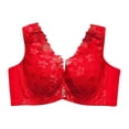 thumbnail image 1 of B91xZ Front Close Wirefree Back Support Posture Full Coverage Bra Smoothing Full-Coverage T-Shirt Bra for Everyday Comfort,Red 36D, 1 of 4