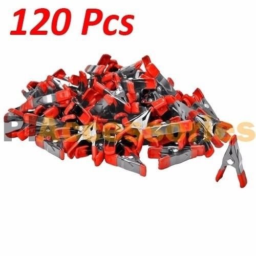Wideskall® 2" inch Mini Metal Spring Clamps w/ Red Rubber Tips Clips
