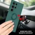 thumbnail image 2 of for Samsung Galaxy S24 Ultra Case, Liquid Silicone Soft Gel Rubber Slim Coverage with Ring Kickstand Car Mount Function Shockproof Protective Phone Case for Samsung S24 Ultra 6.8", Pine Green, 2 of 8