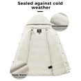 thumbnail image 3 of Ampake Women's Winter Puffer Coat Warm Windproof Jacket Hooded Puffer Jacket Beige 2XL, 3 of 6