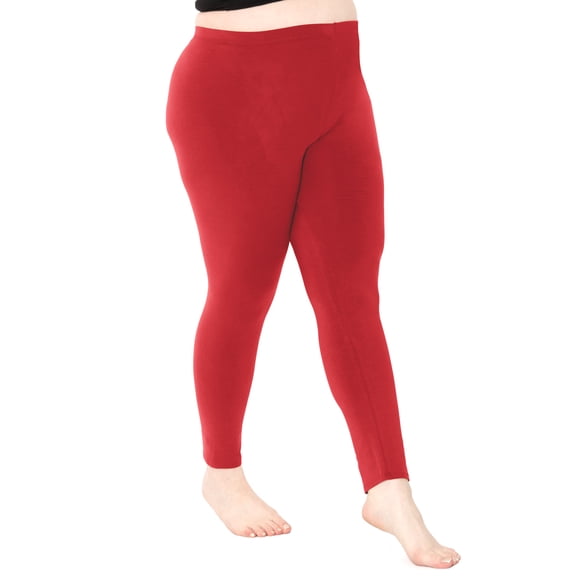 Stretch Is Comfort Women Polyester Plus Size Leggings Red 6X
