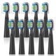 thumbnail image 1 of Bitvae D2 Electric Toothbrush Replacement Heads, Compatible, 10-Pack, Medium Size, Black, 1 of 5