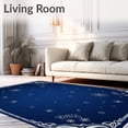 thumbnail image 2 of ODIKA 3'x5' Machine Washable Non-Slip Area Rug, Enchanted Frosty Night Trio Magical Starry Wonderland Celebration High Traffic Rug with Pad, Blue, 621737, 2 of 8
