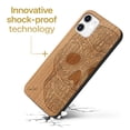 thumbnail image 3 of Case Yard Wooden Case Outside Soft TPU Silicone, Slim Fit Shockproof Wood Protective Phone Cover for Girls Boys Men and Women, Supports Wireless Charging Half Skull Design case for iPhone-12-Mini, 3 of 7