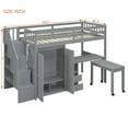 thumbnail image 2 of Harper & Bright Designs Twin Size Loft Bed with Stairs and Wardrobe, Wood Twin Storage Bed with Desk & Bookshelf for Boys Girls, Gray, 2 of 18