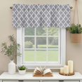 thumbnail image 3 of Moroccan Pattern Window Valance Curtain Geometric Trellis Grey Rod Pocket Short Curtain for Living Room, Bedroom & Kitchen Window Decor 60x18in, 3 of 8