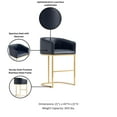 thumbnail image 4 of Manhattan Comfort Louvre Upholstered Barstool with Steel Base in Black, 4 of 10