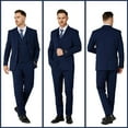 thumbnail image 5 of Antonio Uomo Men’s Plaid Suit Set – Slim Fit 3 Piece Blazer Two Button Jacket Vest Pants for Formal Business Wedding Party Prom Elegant Dress Suits Navy 52, 5 of 6