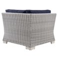 thumbnail image 5 of Sofa Corner Chair, Rattan, Wicker, Light Grey Gray Blue Navy, Modern Contemporary Urban Design, Outdoor Patio Balcony Cafe Bistro Garden Furniture Hotel Hospitality, 5 of 8