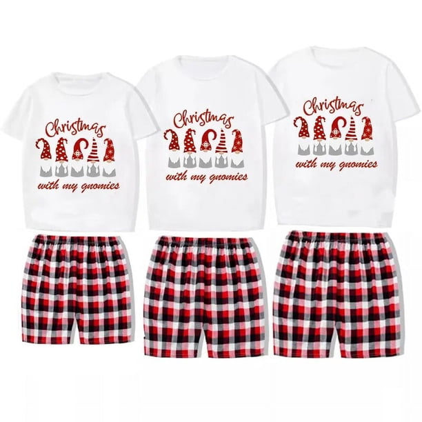 Pijama familiar navideño a juego Conjunto de pijama corto navideño con mis gnomies