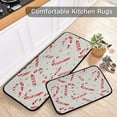 thumbnail image 5 of 2-Piece Kitchen Rugs Set Non-Slip Mats Carpet Floor for Kitchen, Bathroom (19.7"x27.6" & 19.7"x47.2") Candy Cane and Gold Stars, 5 of 7