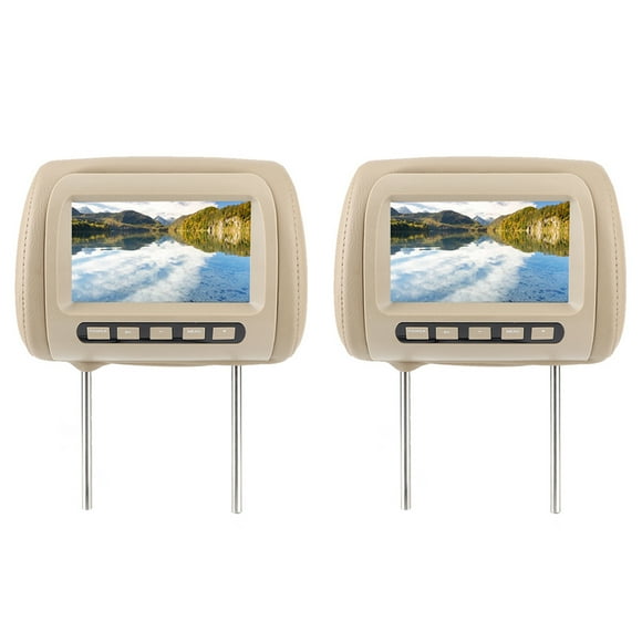 2pcs Car Headrest Video Players, Universal 7in 16:9 Car Headrest LCD Player, Dual Portable Car Headrest DVD Player Control MP5 Display, For Family Travel, Camping Entertainment