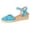 Blue, variant on Espadrilles Wedge Sandals for Women Platform Closed Toe Slip on Shoes Ankle Strap Buckle Lace Casual Summer Wedge Heels Orange Size 7