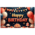 thumbnail image 6 of Yatrandify Gold Lettering Happy Birthday Banner Blue Balloon Decoration Golden Star Happy Birthday Party for Celebration Event Indoor, 6 of 7