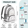 thumbnail image 5 of Baseballs Dots White Pattern Backpack for School, Cute School Bag with Adjustable Shoulder Straps and Padded Back, 16.9"x12.6"x5.9", 5 of 5